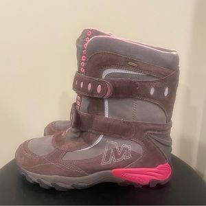 Merrell Girls Boots BLIZZY KIDS BUNGEE US 6 Brown Pink Warm Waterproof Winter